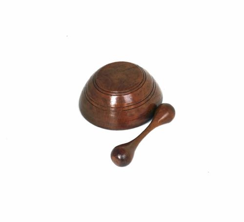 ANTIQUE EARLY TREEN 19THC FRUITWOOD SMALL PESTLE MORTAR FRENCH C182040 - ADDITIONAL PHOTO 3