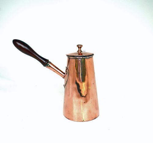 ANTIQUE EARLY METALWARE 18THC COPPER COFFEE POT WITH SIDE HANDLE ENGLISH C177090 - ADDITIONAL PHOTO 1