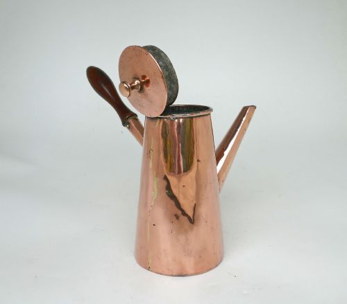 ANTIQUE EARLY METALWARE 18THC COPPER COFFEE POT WITH SIDE HANDLE ENGLISH C177090 - ADDITIONAL PHOTO 2