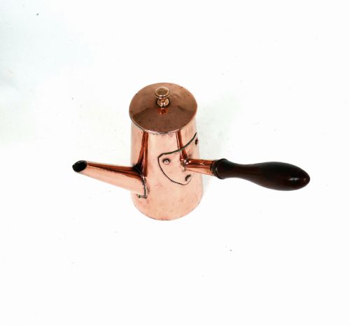 ANTIQUE EARLY METALWARE 18THC COPPER COFFEE POT WITH SIDE HANDLE ENGLISH C177090 - ADDITIONAL PHOTO 3