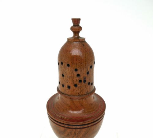 ANTIQUE TREEN EARLY 19THC ASH TURNED MUFFINEER WITH THISTLE SHAPED FINIAL ENGLISH C180020 - ADDITIONAL PHOTO 4