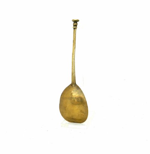 ANTIQUE EARLY METALWARE 17THC BRASS SINGLE SEAL TOP SPOON ENGLISH C162040 - ADDITIONAL PHOTO 1