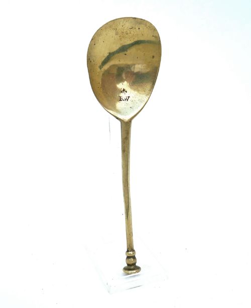 ANTIQUE EARLY METALWARE 17THC BRASS SINGLE SEAL TOP SPOON ENGLISH C162040 - ADDITIONAL PHOTO 3
