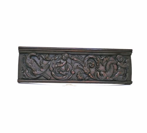 antique early carvings 17thc drawer front decorated with hippocampi flemish c166080 - CATEGORY: ANTIQUE MISCELLANEOUS - DATED 17TH CENTURY