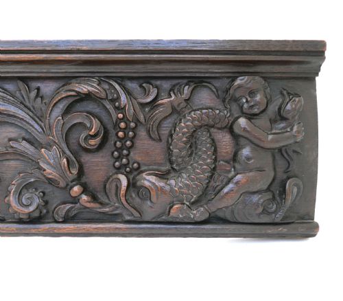 ANTIQUE EARLY CARVINGS 17THC DRAWER FRONT DECORATED WITH HIPPOCAMPI FLEMISH C166080 - ADDITIONAL PHOTO 2