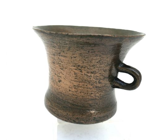 ANTIQUE EARLY METALWARE 17THC SINGLE BRONZE TWO HANDLED MORTAR ENGLISH C164060 - ADDITIONAL PHOTO 2