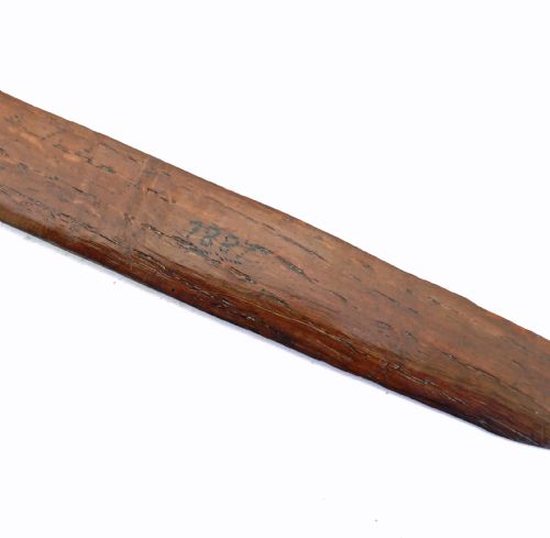 ANTIQUE TREEN 19THC FRUITWOOD CHIP CARVED PAGE TURNER ENGLISH WELSH DATED 1887 - ADDITIONAL PHOTO 4