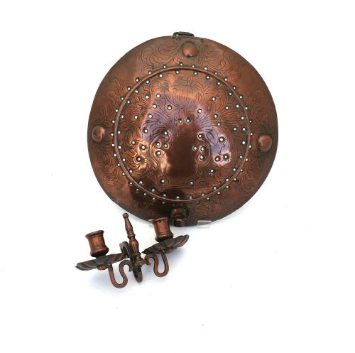 ANTIQUE EARLY LIGHTING 18THC WALL MOUNTED CANDLE REFLECTOR ENGLISH C177090 - ADDITIONAL PHOTO 1