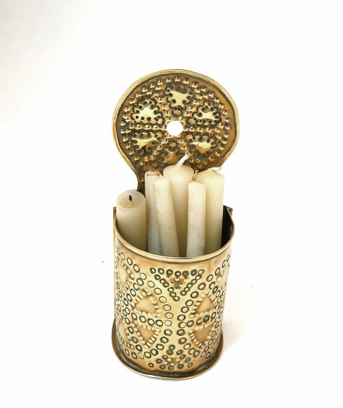 antique metalware early 19thc brass wall tidy candle holder dutch c180020 - CATEGORY: ANTIQUE MISCELLANEOUS - DATED 19TH CENTURY