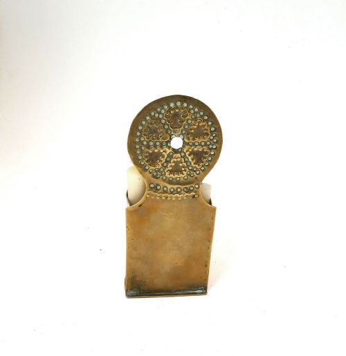 ANTIQUE METALWARE EARLY 19THC BRASS WALL TIDY CANDLE HOLDER DUTCH C180020 - ADDITIONAL PHOTO 1