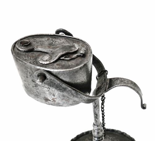 ANTIQUE EARLY LIGHTING 18THC WHALE OIL LAMP OF RARE FORM GERMAN FRENCH C174060 - ADDITIONAL PHOTO 3