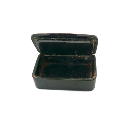 ANTIQUE TREEN 19THC PAPER MACHE INK DECORATED HUMOROUS SNUFF BOX FRENCH C180020 - ADDITIONAL PHOTO 3