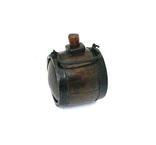 antique treen collectables 19thc small ash coopered costral firkin english c186080 - CATEGORY: ANTIQUE MISCELLANEOUS - DATED 19TH CENTURY