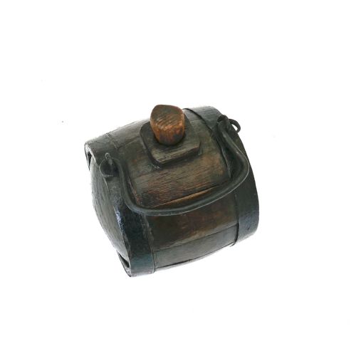 ANTIQUE TREEN COLLECTABLES 19THC SMALL ASH COOPERED COSTRAL FIRKIN ENGLISH C186080 - ADDITIONAL PHOTO 1