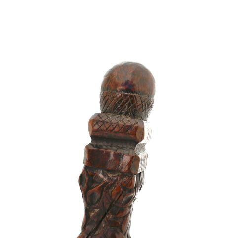ANTIQUE TREEN 19THC FLORAL CARVED FRUITWOOD PAGE TURNER ENGLISH C184060 - ADDITIONAL PHOTO 2