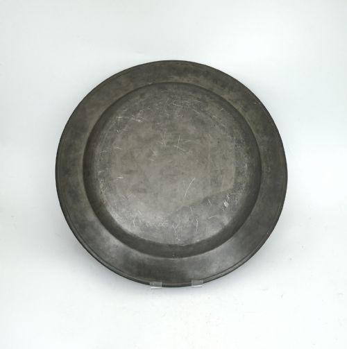 ANTIQUE EARLY PEWTER CHARGER 18THC BY RUSSELL LAUGHER WORCESTER C174051 - ADDITIONAL PHOTO 1
