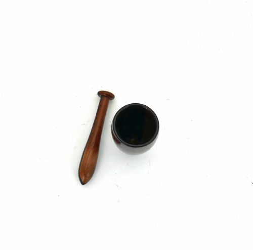 ANTIQUE EARLY TREEN 19THC LIGNUM SNUFF PESTLE MORTAR ENGLISH C184060 - ADDITIONAL PHOTO 3
