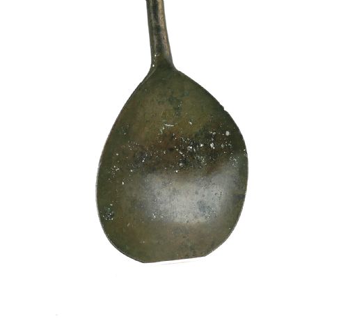 ANTIQUE EARLY METALWARE 17THC LATTEN SLIP TOP SPOON WITH MAKERS MARK ENGLISH C162025 - ADDITIONAL PHOTO 1