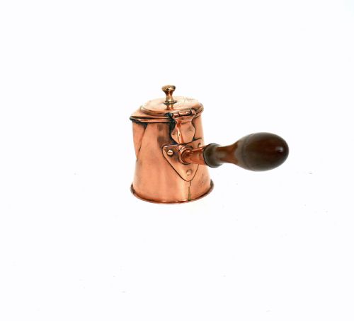 antique early metalware 18thc copper lidded milk jug with side handle - CATEGORY: ANTIQUE METAL - DATED 18TH CENTURY