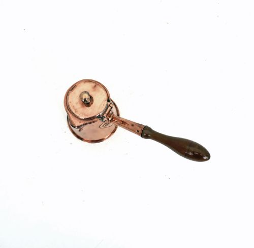 ANTIQUE EARLY METALWARE 18THC COPPER LIDDED MILK JUG WITH SIDE HANDLE - ADDITIONAL PHOTO 4