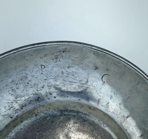 ANTIQUE EARLY METALWARE 17THC PEWTER BROAD RIM PLATE CONTINENTAL C167090 - ADDITIONAL PHOTO 2