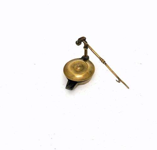 ANTIQUE EARLY METALWARE LIGHTING SINGLE 18THC BRASS BRONZE CRUSIE LAMP CONTINENTAL C177090 - ADDITIONAL PHOTO 3