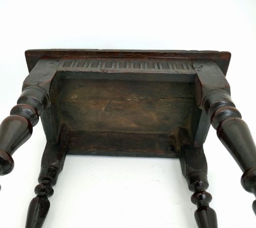 ANTIQUE OAK FURNITURE 17THC FRUITWOOD OAK JOINT STOOL ENGLISH C162030 - ADDITIONAL PHOTO 4