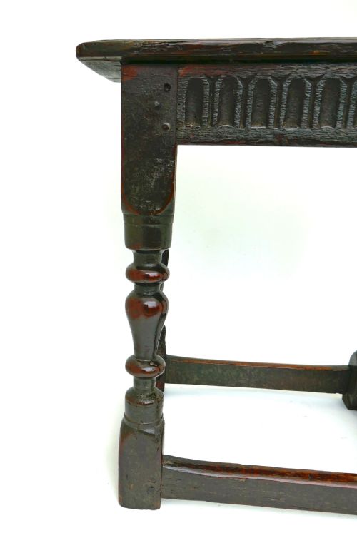 ANTIQUE OAK FURNITURE 17THC FRUITWOOD OAK JOINT STOOL ENGLISH C162030 - ADDITIONAL PHOTO 5