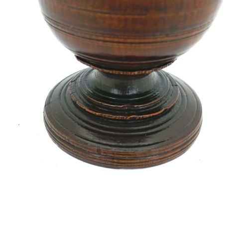 ANTIQUE EARLY TREEN 18THC 19THC TURNED FRUITWOOD GOBLET ENGLISH C1780C1820 - ADDITIONAL PHOTO 2