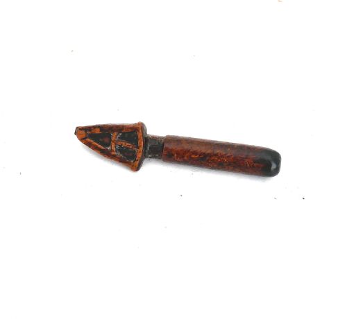 ANTIQUE EARLY TREEN 18THC BEECH CARVED DATED PIPE TAMPER ENGLISH DATED 1797 - ADDITIONAL PHOTO 2