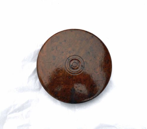 antique treen 19thc burr elm gentleman's lidded snuff box english c180020 - CATEGORY: ANTIQUE BOXES - DATED 19TH CENTURY