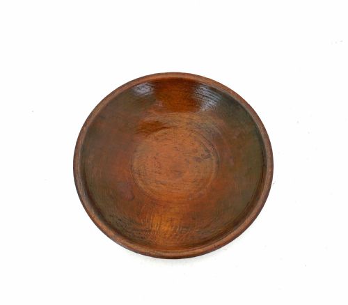 ANTIQUE TREEN KITCHENALIA 19THC FRUITWOOD SHALLOW BOWL ENGLISH C1840 60 - ADDITIONAL PHOTO 1