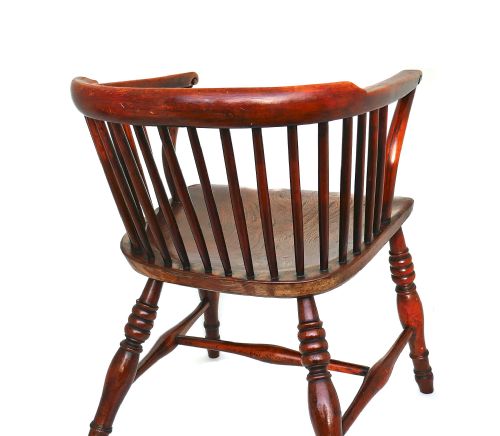 ANTIQUE COUNTRY FURNITURE 19THC YEW ELM WINDSOR LOWBACK CHAIR ENGLISH C184060 - ADDITIONAL PHOTO 3