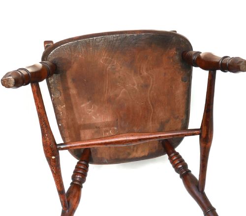 ANTIQUE COUNTRY FURNITURE 19THC YEW ELM WINDSOR LOWBACK CHAIR ENGLISH C184060 - ADDITIONAL PHOTO 4