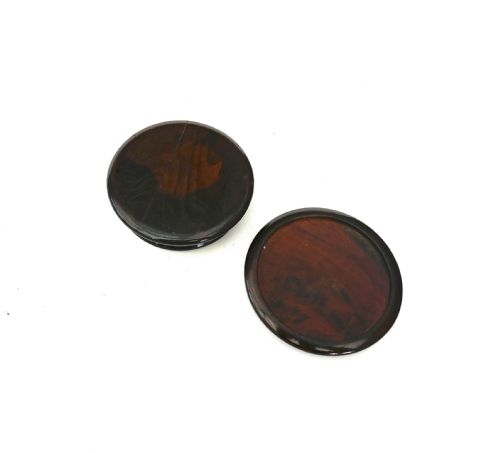 ANTIQUE EARLY TREEN 19THC FRUITWOOD SNUFF BOX WITH SILVER COIN INSERT ENGLISH C184060 - ADDITIONAL PHOTO 3