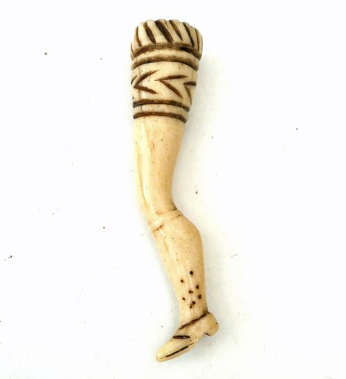 ANTIQUES COLLECTABLES 19THC SHAPED BONE LEG PIPE TAMPER ENGLISH C1805 15 - ADDITIONAL PHOTO 1