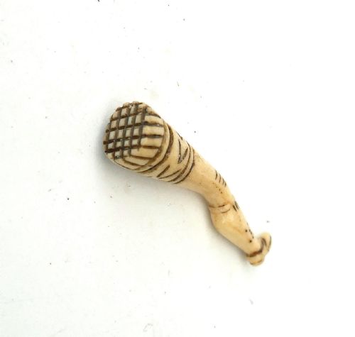 ANTIQUES COLLECTABLES 19THC SHAPED BONE LEG PIPE TAMPER ENGLISH C1805 15 - ADDITIONAL PHOTO 3