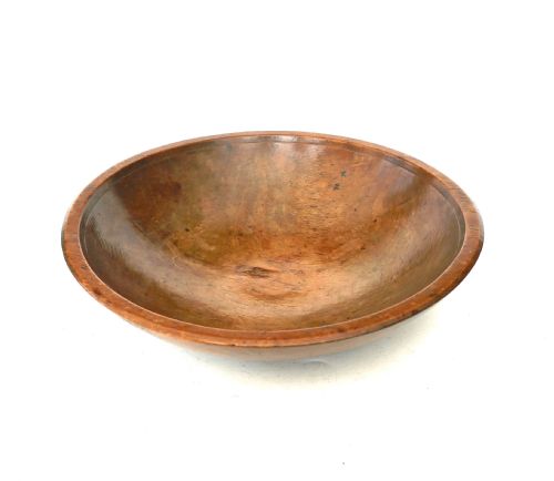 antique treen collectables 19thc turned fruitwood dairy bowl french c184060 - CATEGORY: ANTIQUE MISCELLANEOUS - DATED 19TH CENTURY