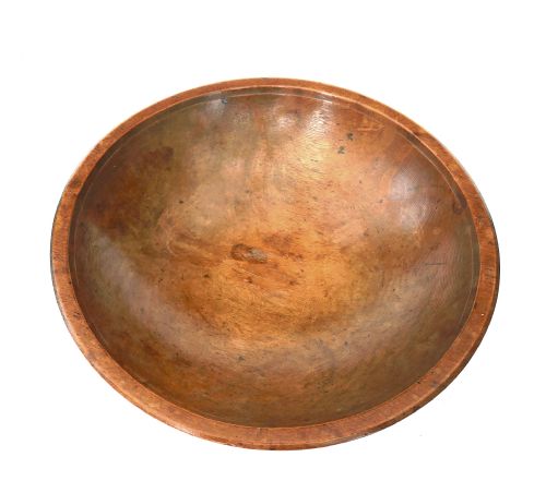 ANTIQUE TREEN COLLECTABLES 19THC TURNED FRUITWOOD DAIRY BOWL FRENCH C184060 - ADDITIONAL PHOTO 1