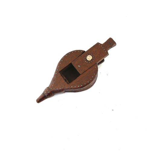 ANTIQUE EARLY TREEN 19THC MAHOGANY BRASS DECORATED BELLOWS SNUFF ENGLISH C184060 - ADDITIONAL PHOTO 1