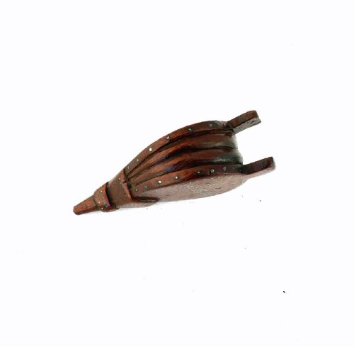 ANTIQUE EARLY TREEN 19THC MAHOGANY BRASS DECORATED BELLOWS SNUFF ENGLISH C184060 - ADDITIONAL PHOTO 3