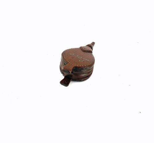 ANTIQUE EARLY TREEN 19THC MAHOGANY BRASS DECORATED BELLOWS SNUFF ENGLISH C184060 - ADDITIONAL PHOTO 4