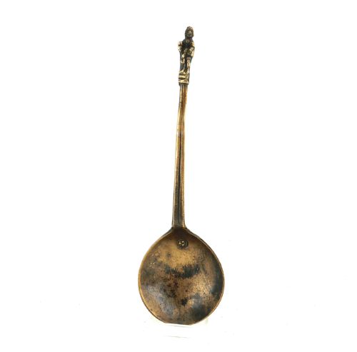antique early metalware 16thc latten apostle single spoon with unusual spoon makers mark english c156080 - CATEGORY: ANTIQUE METAL - DATED 16TH CENTURY