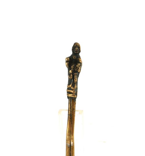 ANTIQUE EARLY METALWARE 16THC LATTEN APOSTLE SINGLE SPOON WITH UNUSUAL SPOON MAKERS MARK ENGLISH C156080 - ADDITIONAL PHOTO 1