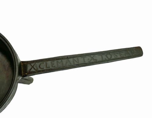 ANTIQUE EARLY METALWARE 17THC BRONZE SKILLET NAMED ON THE HANDLE CLEMENT TOSEAR ENGLAND WILTSHIRE - ADDITIONAL PHOTO 1