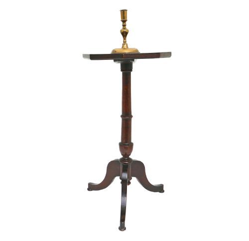 antique oak country furniture 18thc small candlestand with shaped legs english c177080 - CATEGORY: ANTIQUE FURNITURE - DATED 18TH CENTURY