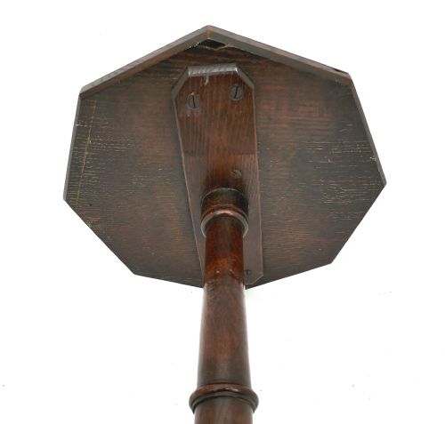 ANTIQUE OAK COUNTRY FURNITURE 18THC SMALL CANDLESTAND WITH SHAPED LEGS ENGLISH C177080 - ADDITIONAL PHOTO 3