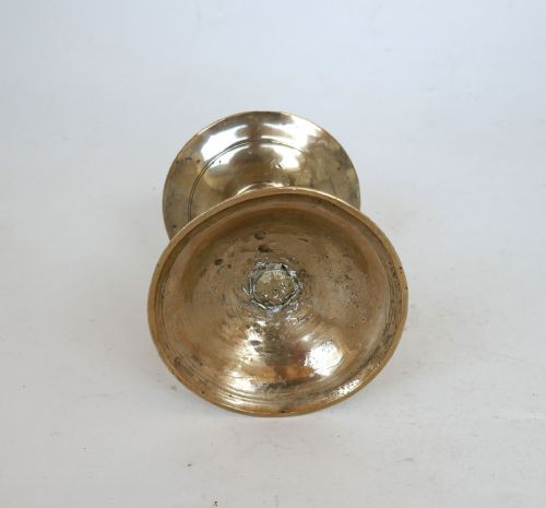 ANTIQUE EARLY LIGHTING 16THC BRASS SINGLE HEEMSKERK CANDLESTICK DUTCH C155070 - ADDITIONAL PHOTO 4