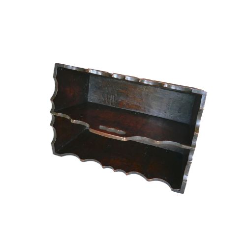 ANTIQUE EARLY KITCHENALIA 18THC 19THC OAK SMALL SHAPED CUTLERY BOX ENGLISH C1780C1800 - ADDITIONAL PHOTO 3