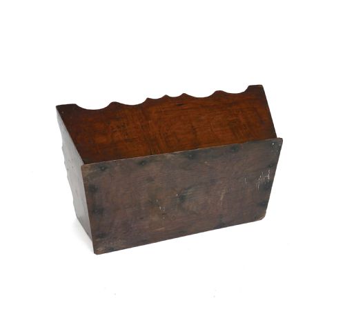 ANTIQUE EARLY KITCHENALIA 18THC 19THC OAK SMALL SHAPED CUTLERY BOX ENGLISH C1780C1800 - ADDITIONAL PHOTO 4